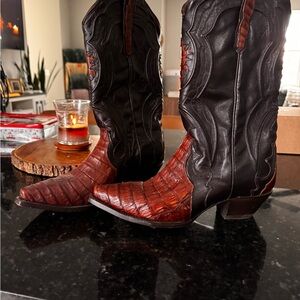 Dan Post Black and Brown Heeled Boots